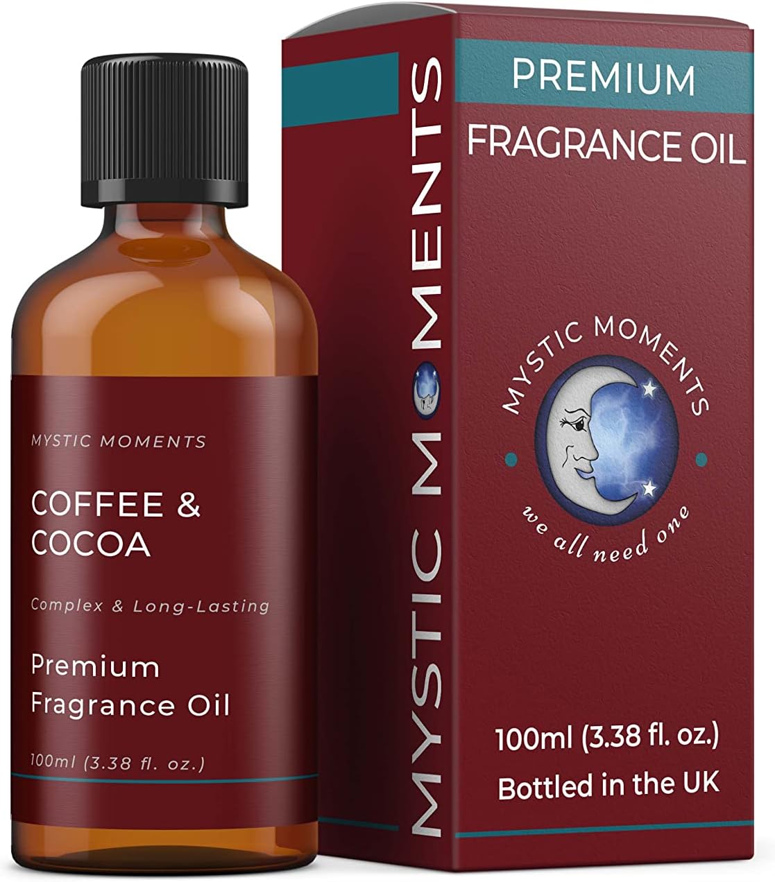 Mystic Moments | Coffee & Cocoa Fragrance Oil - 100ml - Perfect for Soaps, Candles, Bath Bombs, Oil Burners, Diffusers and Skin & Hair Care Items