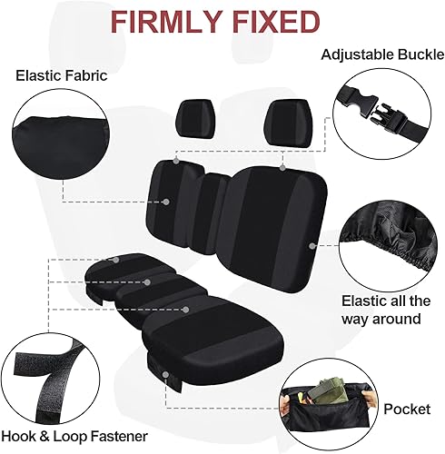 Miniatura 4 de StarknightMT UTV Defender Funda de asiento – Fundas de asiento impermeables a prueba de polvo compatibles con Can Am Defender DPS MAX 6X6 PRO Negro