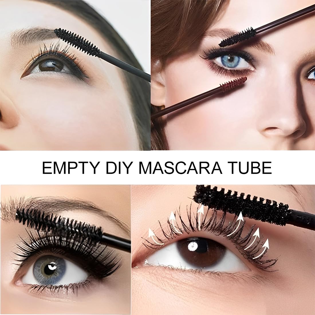 Mascara Recargable Botella Vacía con Cepillo y Contenedor 10ml Plata (5 Unidades)