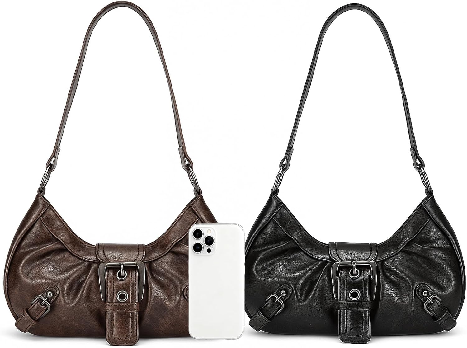 JATEBI Y2k Purses for Women 2 Pack, Punk Top Handle Women's Hobo Shoulder Bag Clutch Purse Goth Handbag Trendy Underarm Bag for Women - Image 4