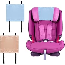 2 PCS Satin Car Seat Headrest Cover for Babies, Soft Silk Feeling Headrest Cover for Hair Protection, Satin Baby Car Seat Hair Protector Blue+Yellow