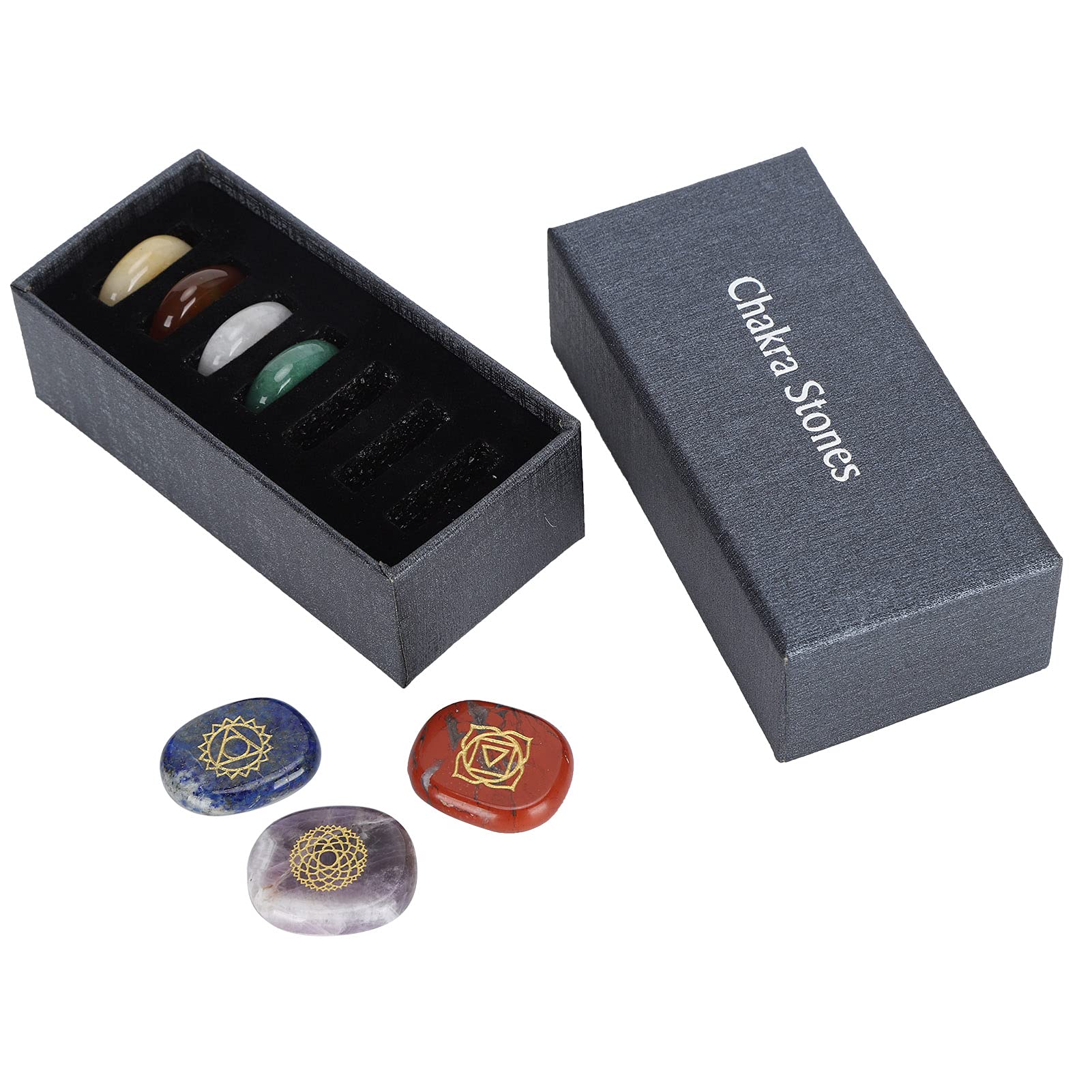 Chakra Stones, Chakra Stones with Case Practical Durable for Give Gifts for Professional Use for Home Decoration for General Purpose for Meditation