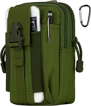 Tactical Molle Pouch Compact Utility Waist Bag Phone Holster Holder for 4.7"-6.9" iPhone 15 Pro Max/15 Pro/14 Plus/14 Pro Max/14/13 Pro Max/13 Pro/12 Pro Max/11 Pro Max