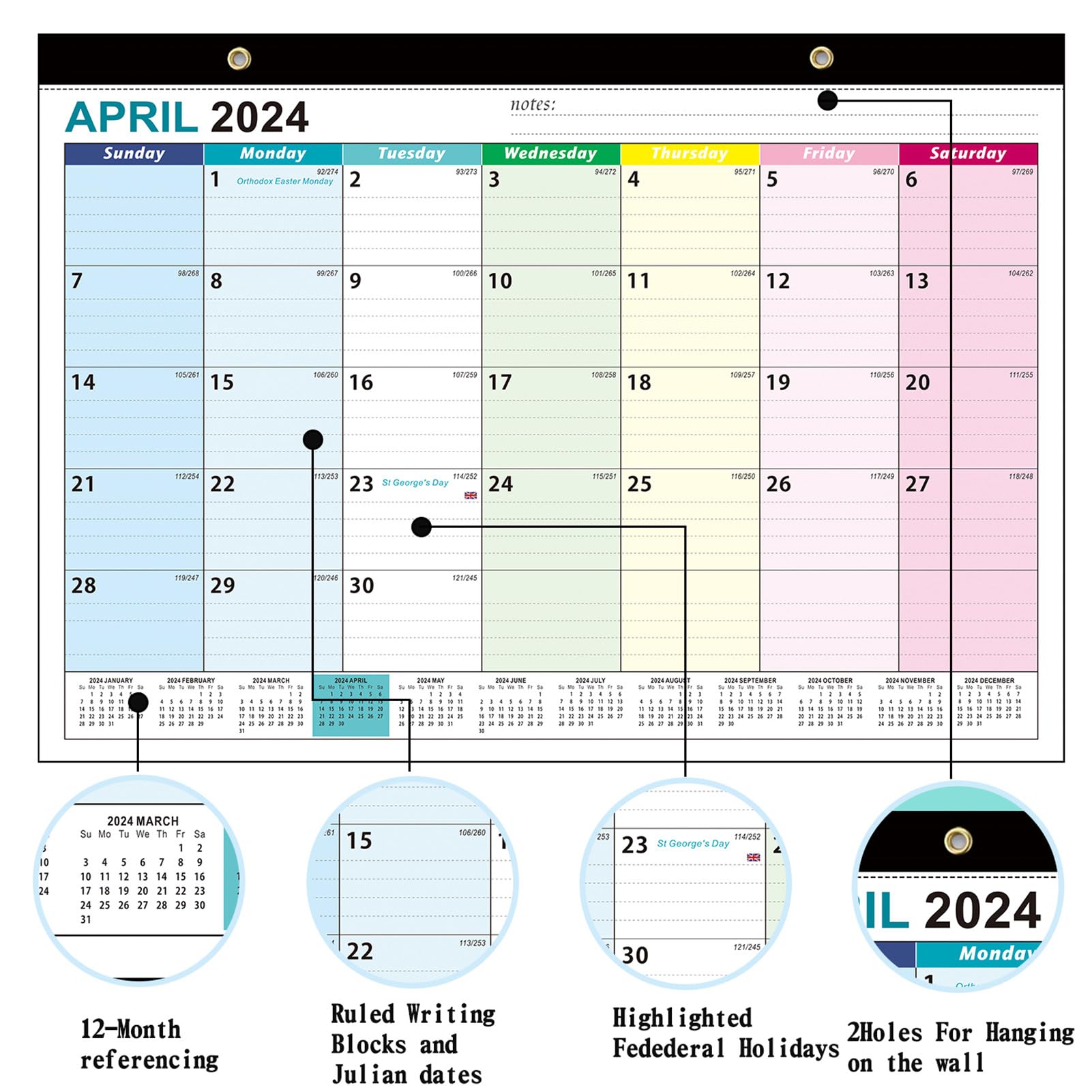 Calendrier Mural Familial 2025-2026 – Grand Format Janvier 2025 à Juin 2026, Design Minimaliste Et Pratique Pour Toute La Maison