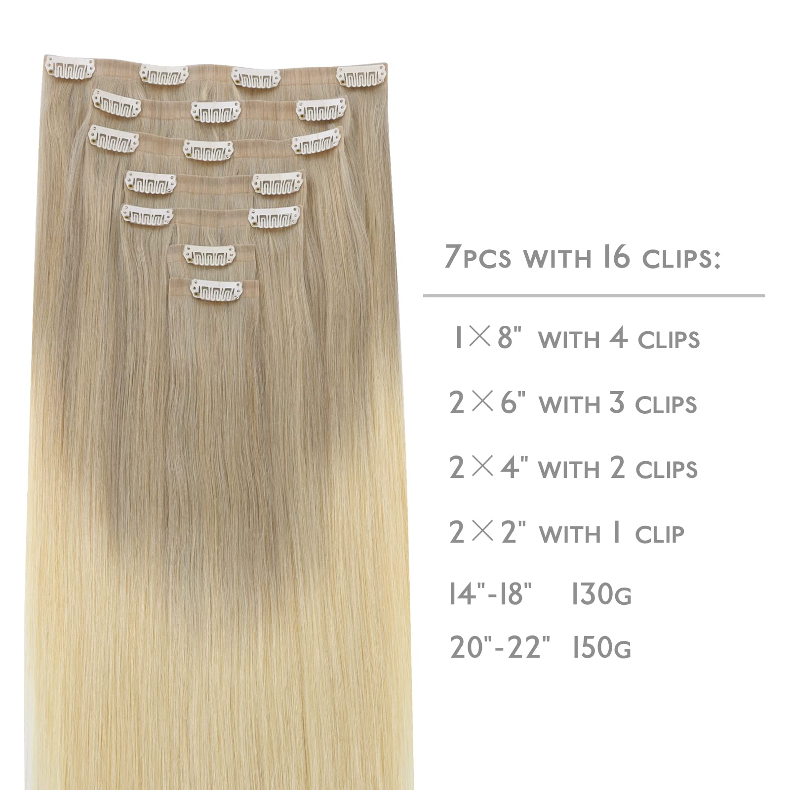 WENNALIFE Clip in Hair Extensions Human Hair 16 Inch 120g 7pcs Dark Brown Hair Extensions Clip in for Women Real Human Hair Double Weft Rallonge Cheveux Humain Extension Real Hair Extensions — view 357
