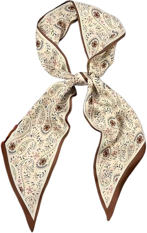 Fashion Scarf for Women - 58" Long Skinny Scarf Lightweight, Luxurious Silk Feeling for Neck, Hair, Purse & Belt Accessory