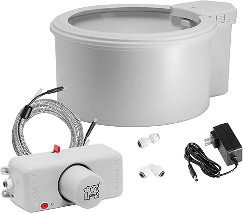 Miniatura 1 de Paquete de cuenco de agua para mascotas de 7 pulgadas y unidad de pared  Autorrecargable, agua filtrada limpia, fácil conexión al hogar, seguimiento