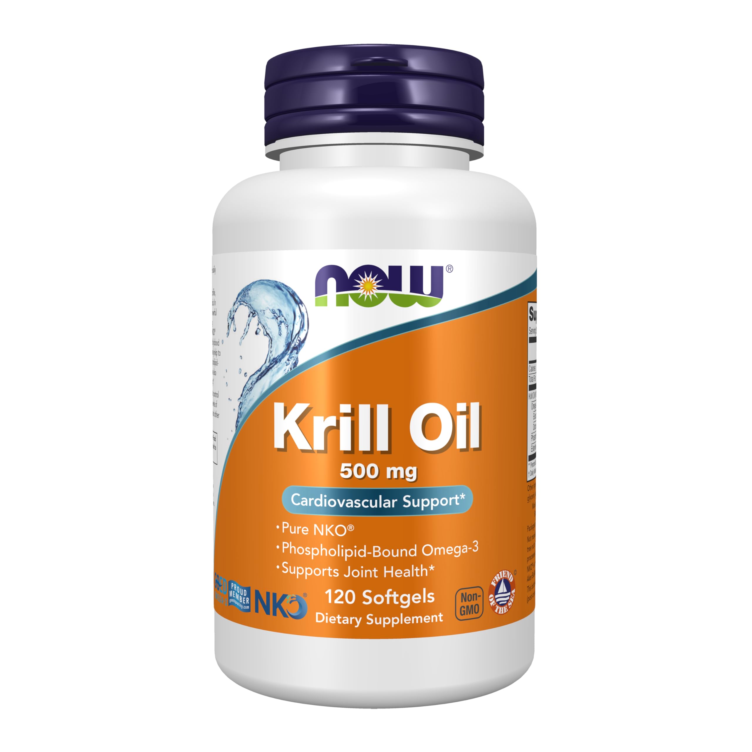 NOW Supplements, Neptune Krill Oil 500 mg, Phospholipid-Bound Omega-3, Cardiovascular Support*, 120 Softgels