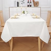 Homaxy Vízlepergető Asztalterítő Len Hatású 140x200 cm Fehér Mosható Foltálló Lótusz Effekt Asztalnemű 7