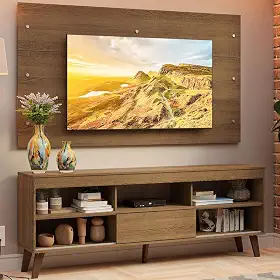 Rack com Painel para Tv até 65 Polegadas com Pés Texas Madesa