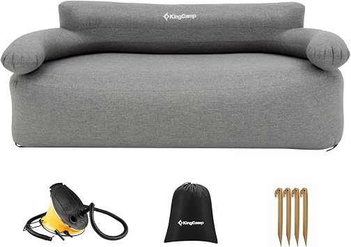 KingCamp Inflatable Sofa Outdoor Camping Air Sofa Camping Sofa with Back Armrest Inflatable Couch Camping for Indoor Outdoor Party Travel Beach