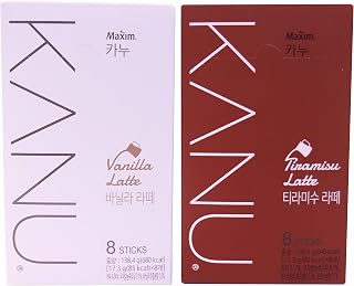 Maxim KANU Tiramisu Latte 8 Sticks, Vanilla Latte 8 Sticks