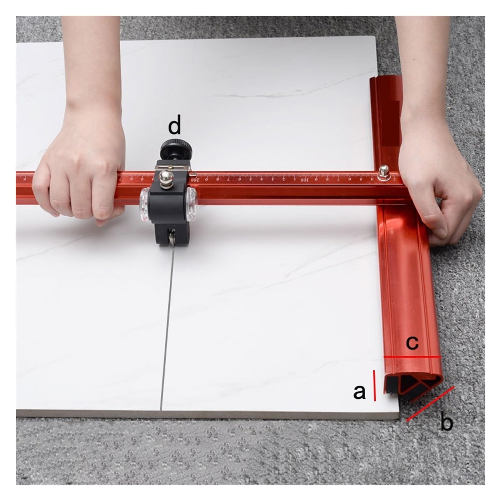 60/90/120CM azulejo de vidrio cuchillo empuje abridor cerámica cortador roca ladrillo vitrificado máquina corte losa herramientas con alicates Corte RáPido(90cm red With Pliers)