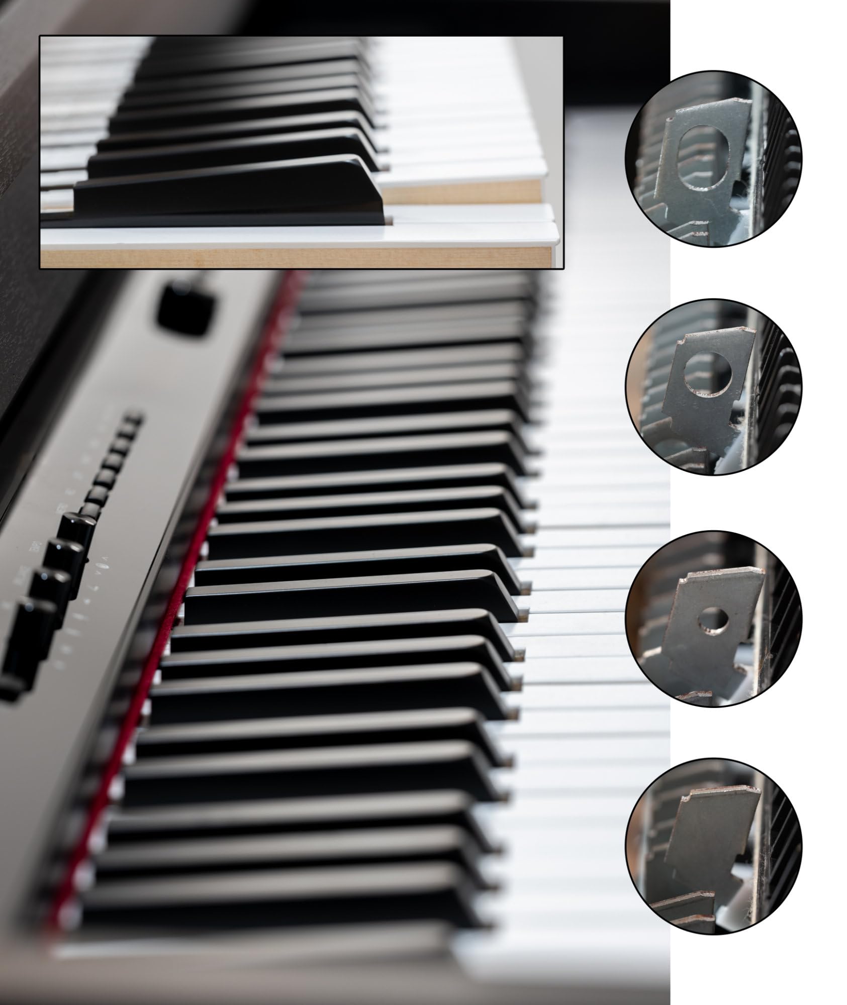 Classic Cantabile UP-1Plus SM Pianoforte Elettrico Verticale Nero Opaco | Tastiera composita con tasti Ivory-Touch riempiti in legno massello, 88 tasti pesati con tastiera Graded Hammer, 7 1/4 ottave
