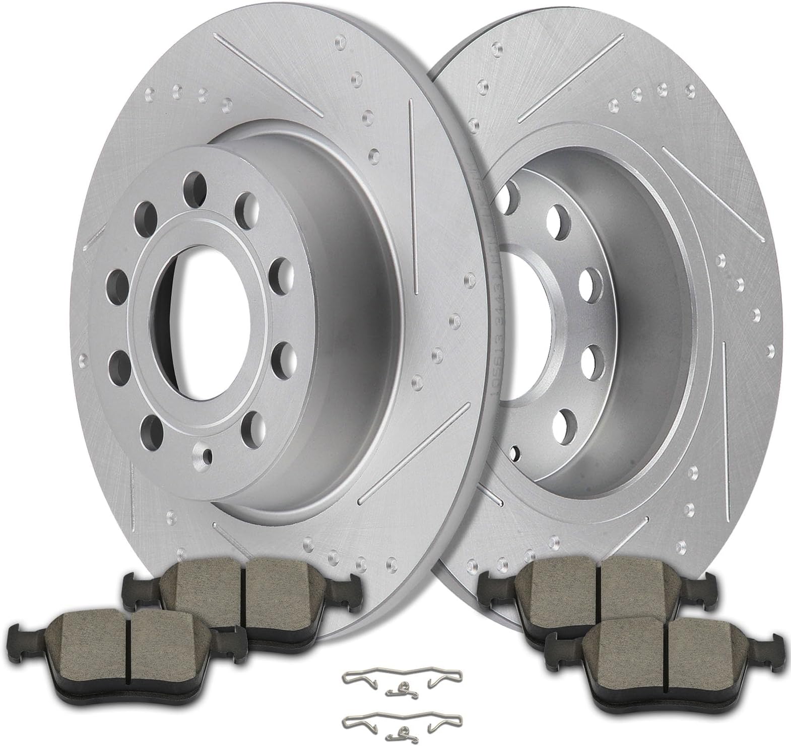 SCITOO Rear Brake Kits Drill & Slotted Brakes Rotor Brakes Pads:34431;D1761