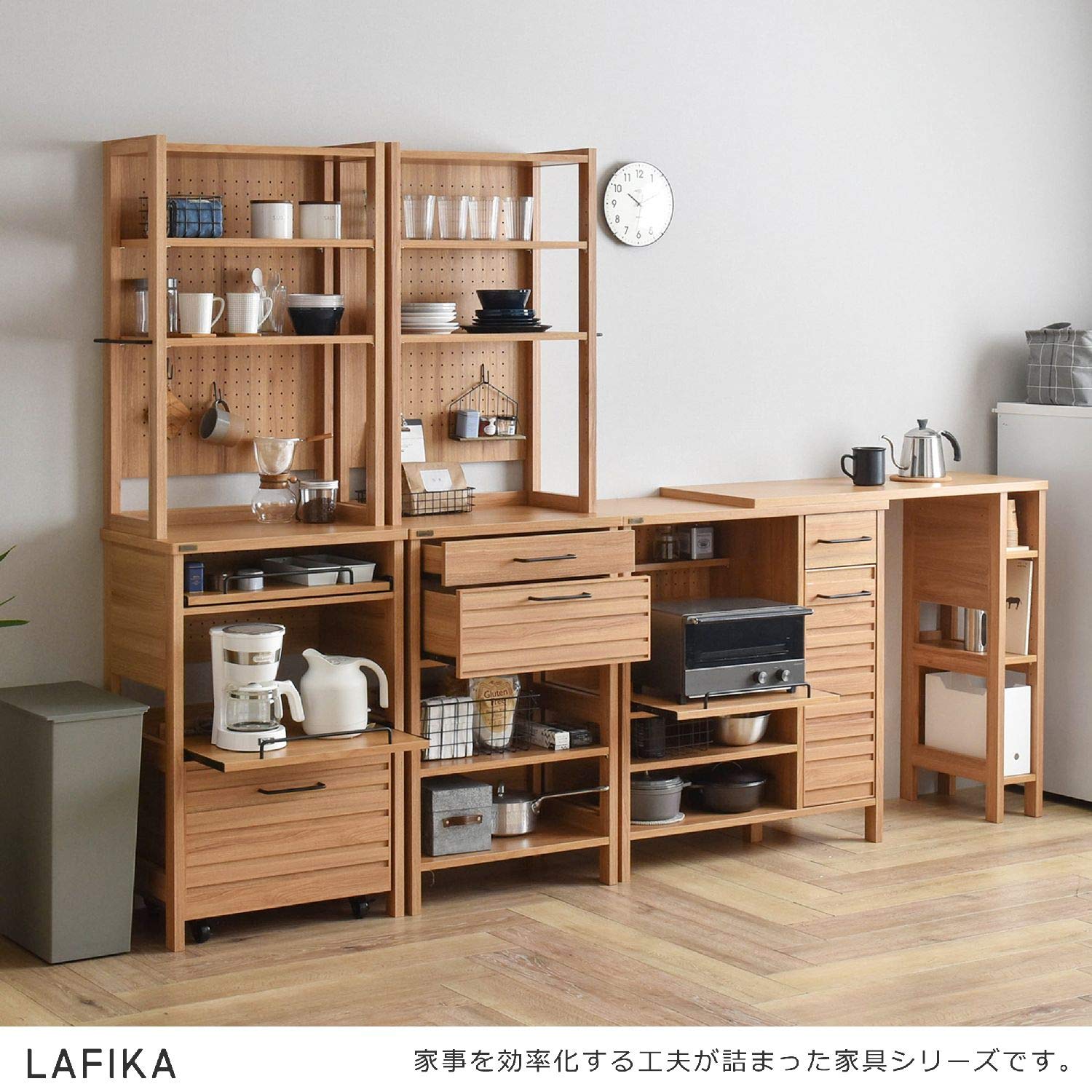 Amazon｜佐藤産業 LAFIKA キッチンラック 食器棚 幅60cm 奥行