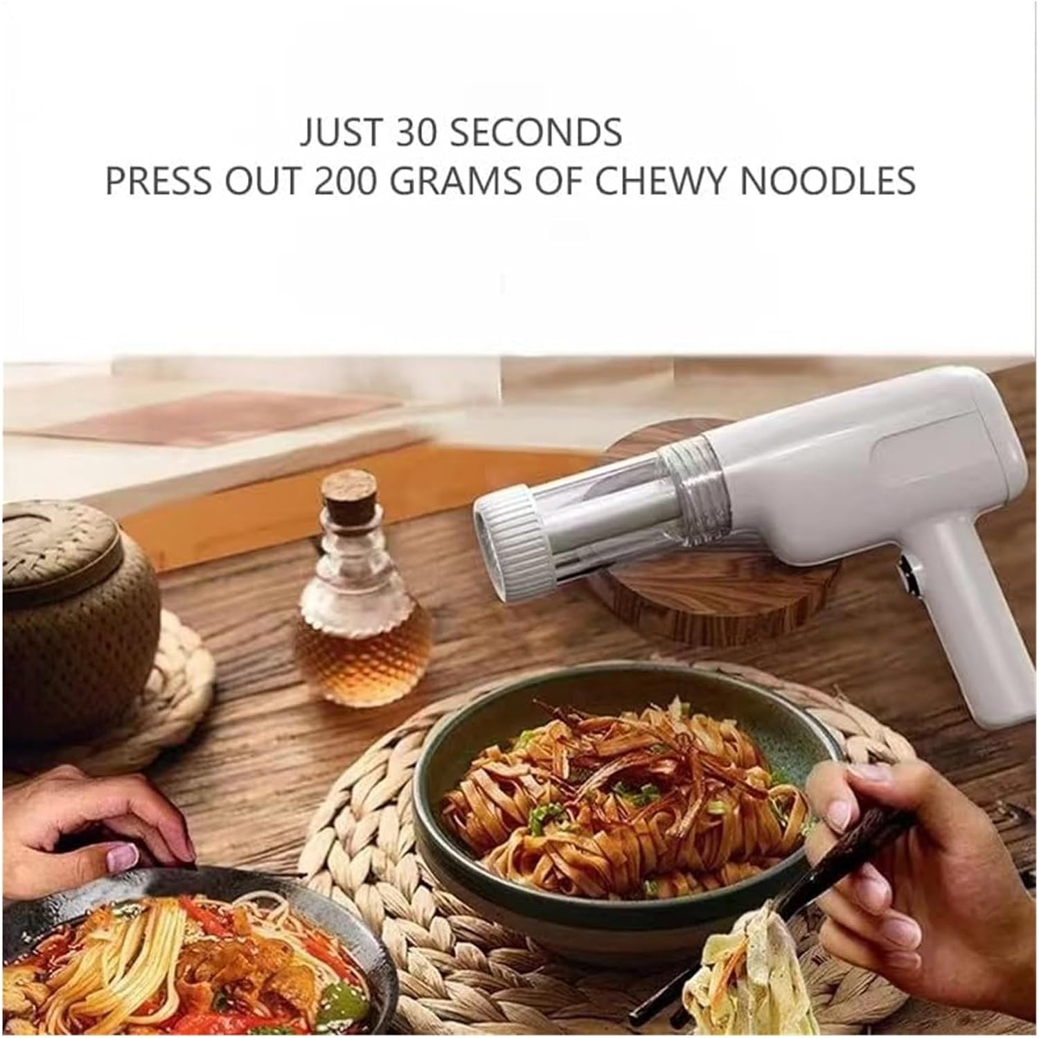 Handheld Electric Noodle Machine, Portable Italian Noodle Machine with Mold, with Ergonomic Grip for Home, Breakfast Store, Restaurant