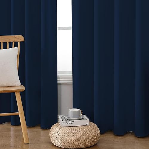 Miniatura 7 de CUCRAF Cortinas opacas de 84 pulgadas de largo, juego de 2 paneles para dormitorio, bolsillo para cortinero, cortinas de oscurecimiento de