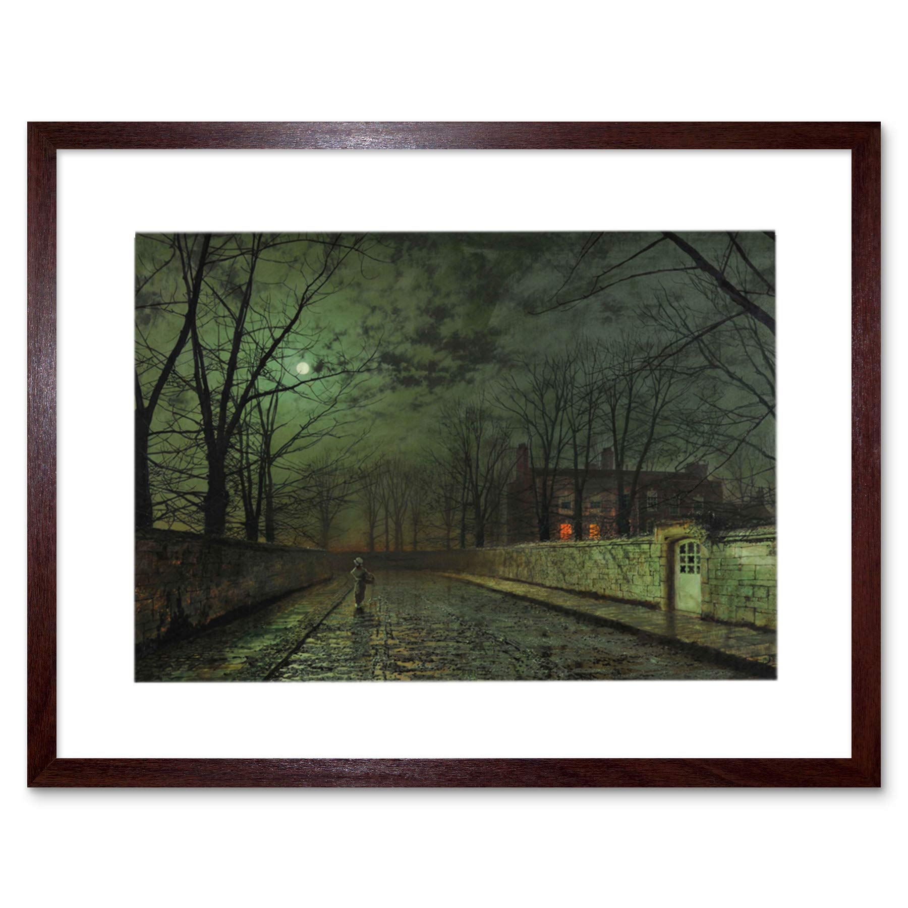 Wee Blue Coo John Atkinson Grimshaw Moonlit Street Painting Picture Framed Wall Art Print