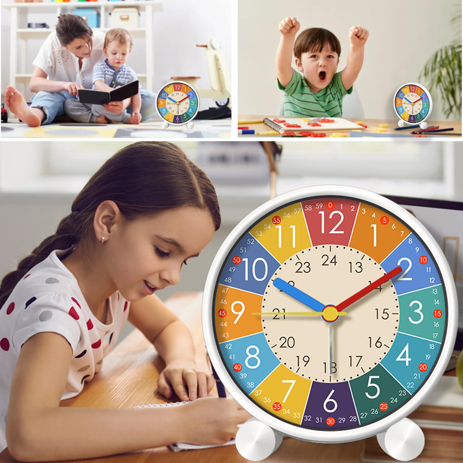 Kinderwecker Blau Jungen Lernwecker Uhrzeit Lernen Analog