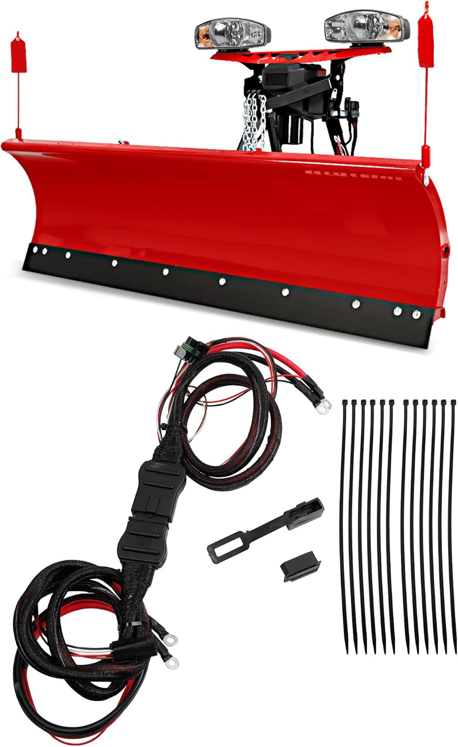 Dasbecan 42014 42015 4 Pin Battery Cable Set Truck & Plow Side Battery Cable Wiring Harness Compatible with Western SnowEx Fisher Blizzard Snow Replaces# 48295