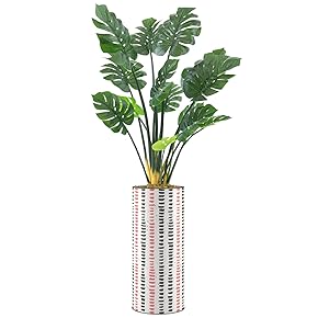 SIGNWIN Monstera Tree with Red & Black Alternating...