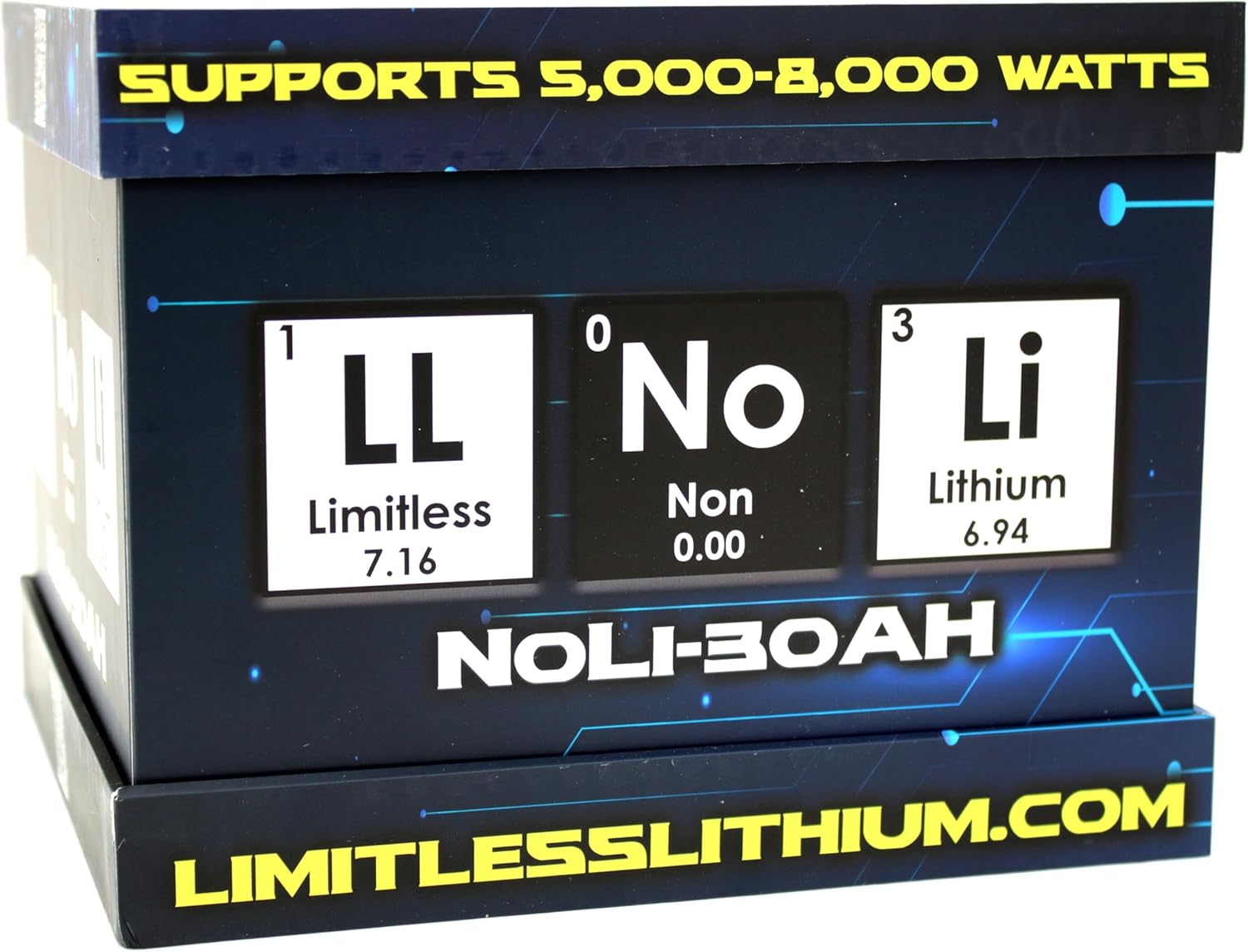 NoLi Sodium 30AH Battery for Car Audio Systems Up to 8