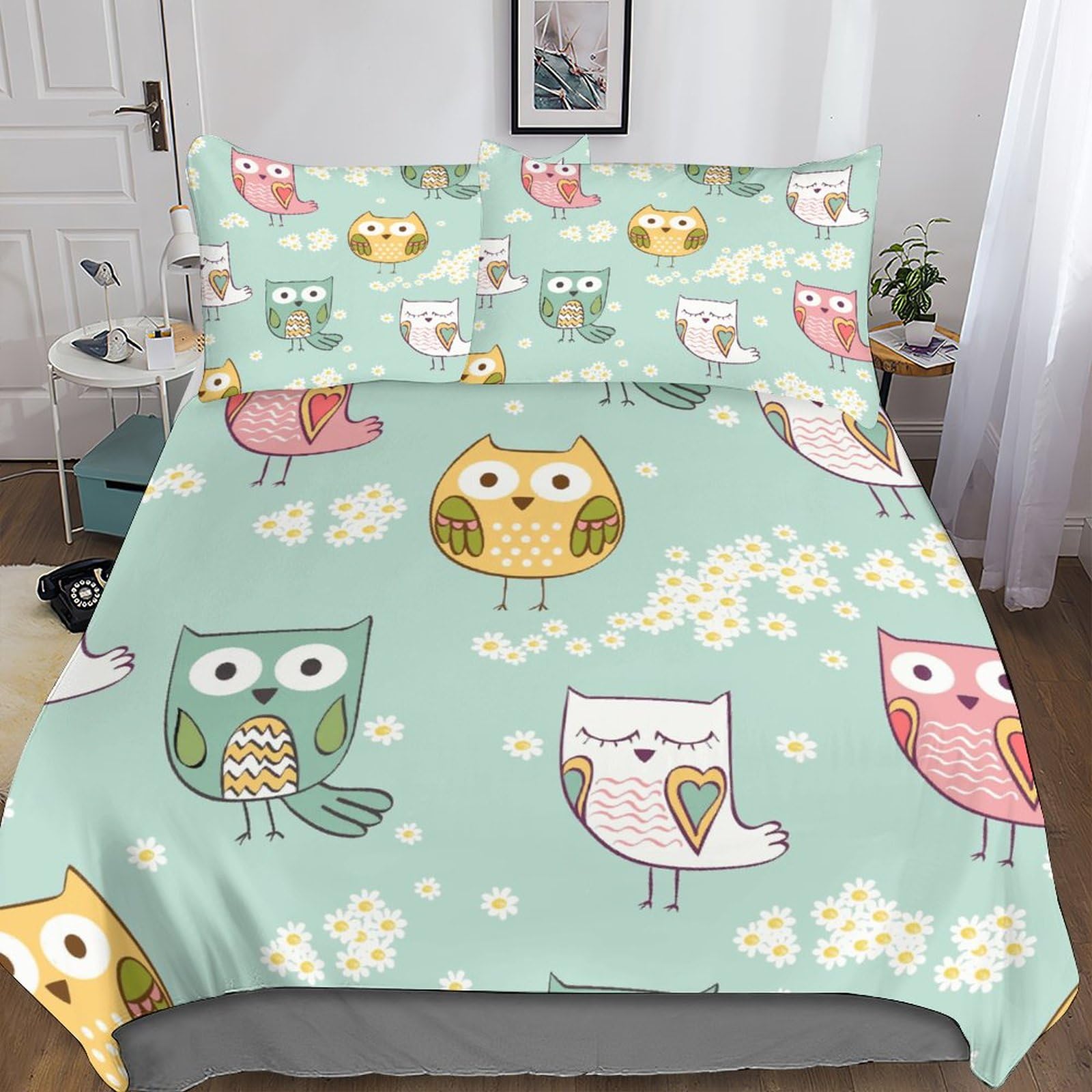 Parure de lit cats en microfibres 200x200 pour enfant avec 3 pièces