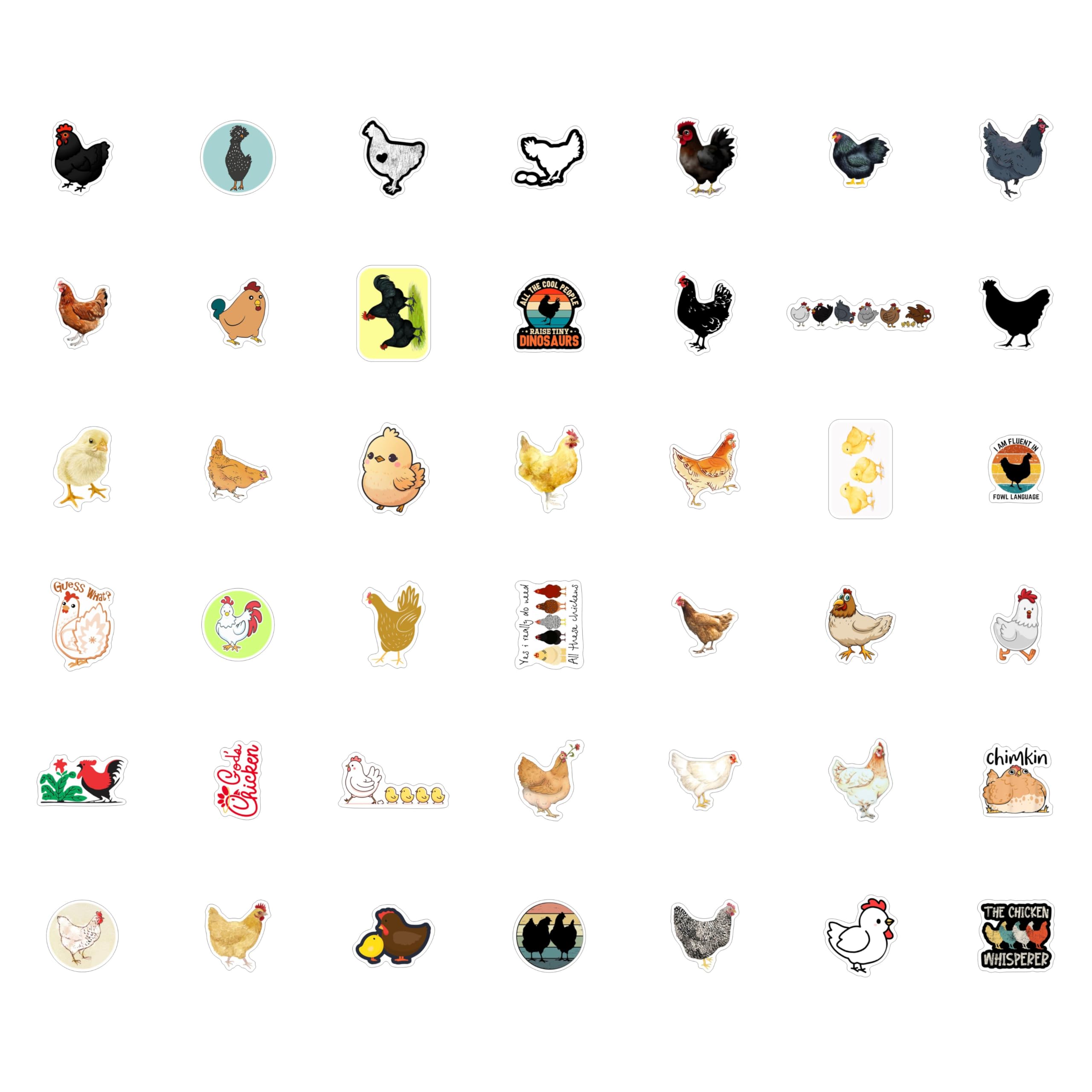 Adesivi con Galline per Bottiglie d'Acqua e Laptop - Favors e Decorazioni a Tema Fattoria - Chicken Stickers