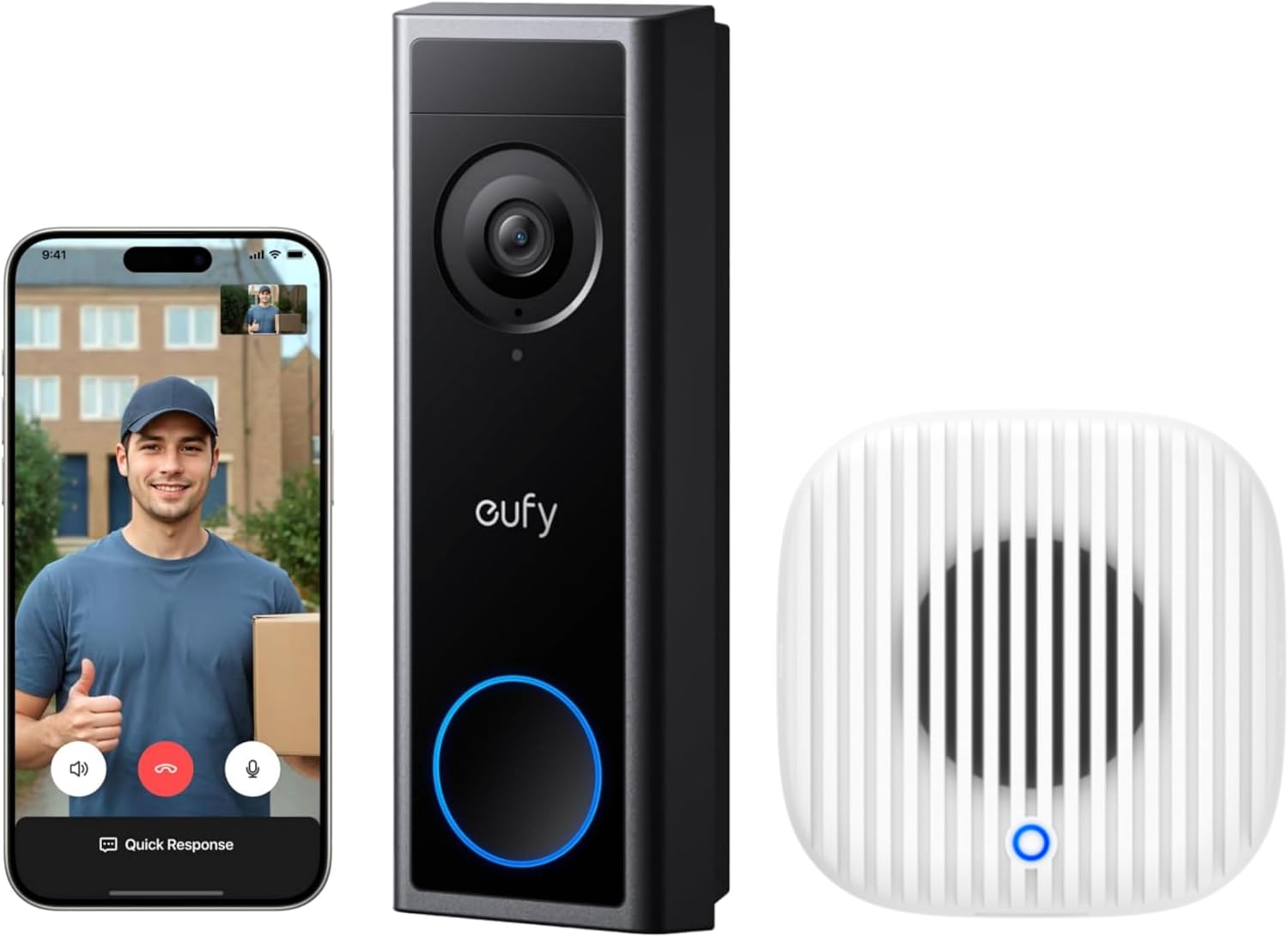 eufy Video Doorbell C30 and Video Doorbell Chime 2 (Bundle)