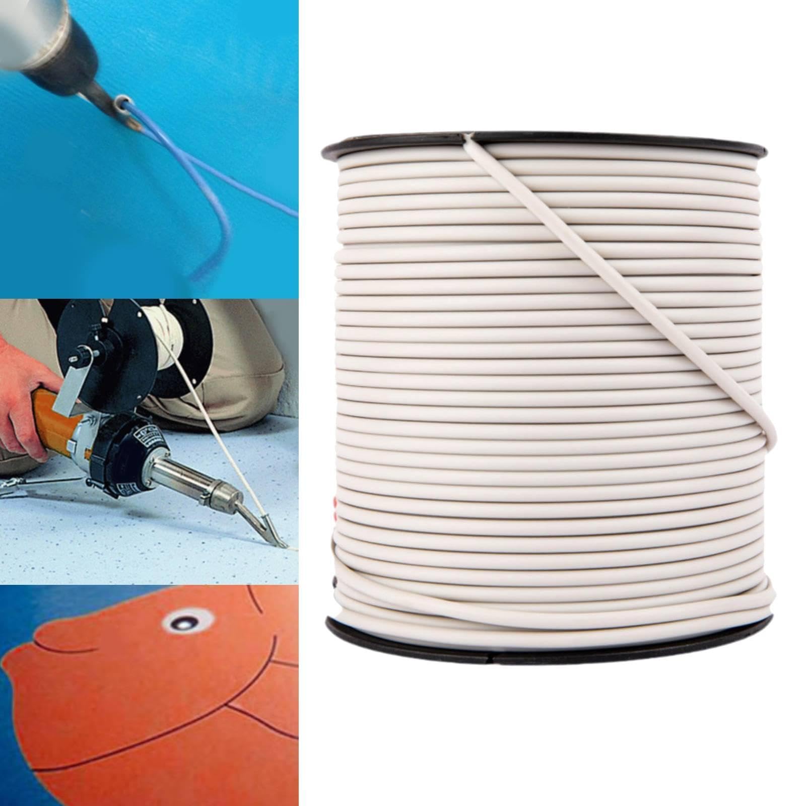 Bastoncini per Saldatura a Barra Tonda in PVC, Bacchette Impermeabili per Pavimenti in Vinile, Bobina di Colla per Pavimenti per Campi da Badminton, Bianco