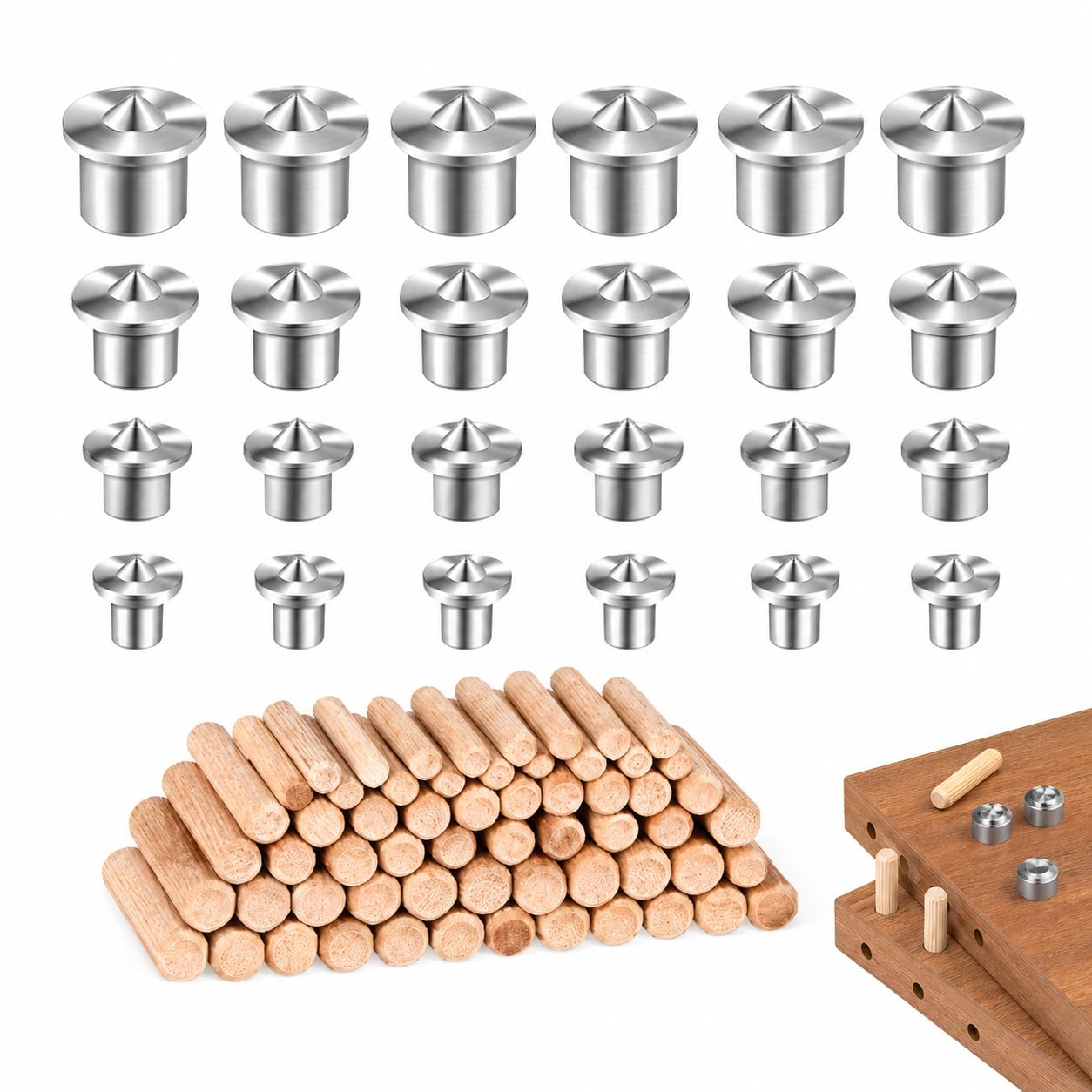 Kit Titebond Tasselli per Lavorazione Legno - Completo con 100 Tasselli e 24 Spine per Assi di Legno - Precisione e Affidabilità per la Falegnameria