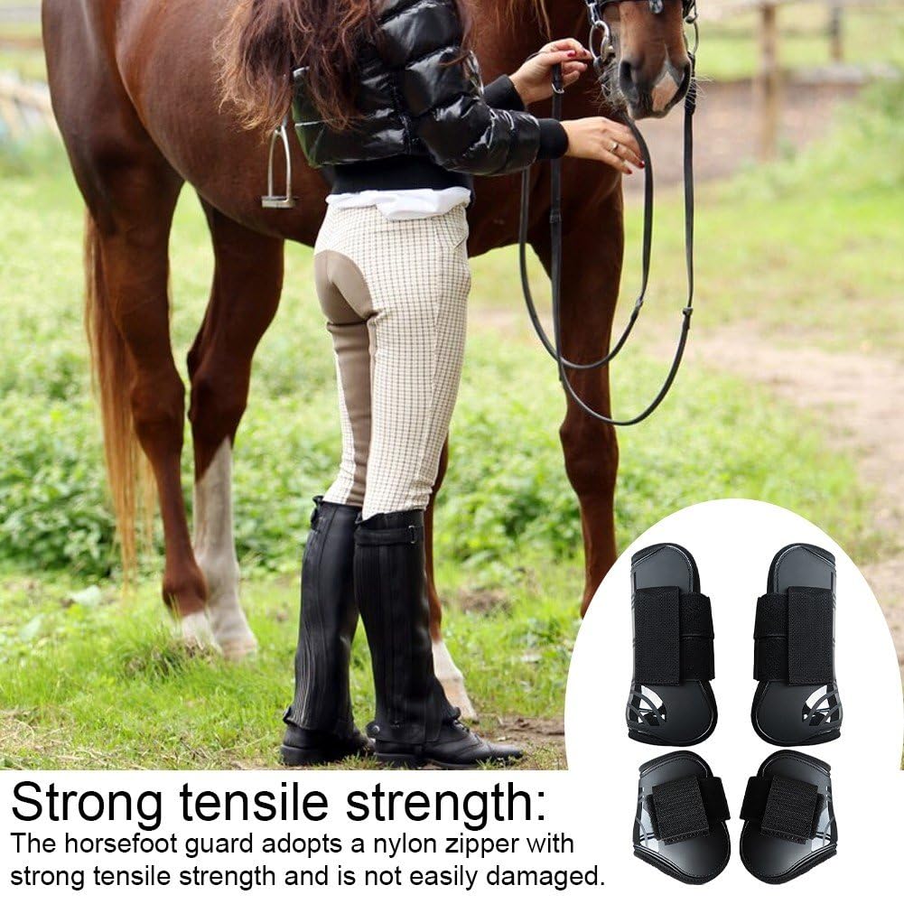 Botas De Tendón De Caballo, Protector De Pierna De Caballo Protector De Pierna De Caballo Que Absorbe Los Golpes Botas De Menudillo De Tendón De Carcasa De PU para Montar a Caballo