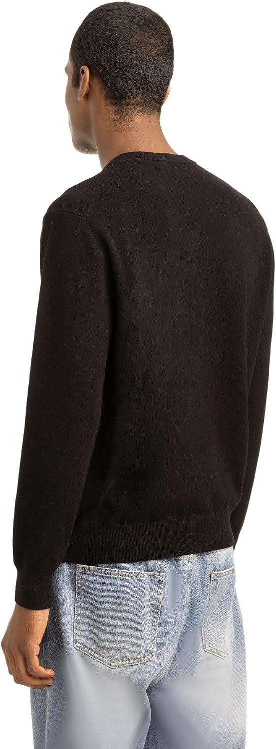 Daily Men’s V-Neck Sweater – Essential Line, 90% Wool 10% Cashmere Pullover, Lightweight Classic Knit