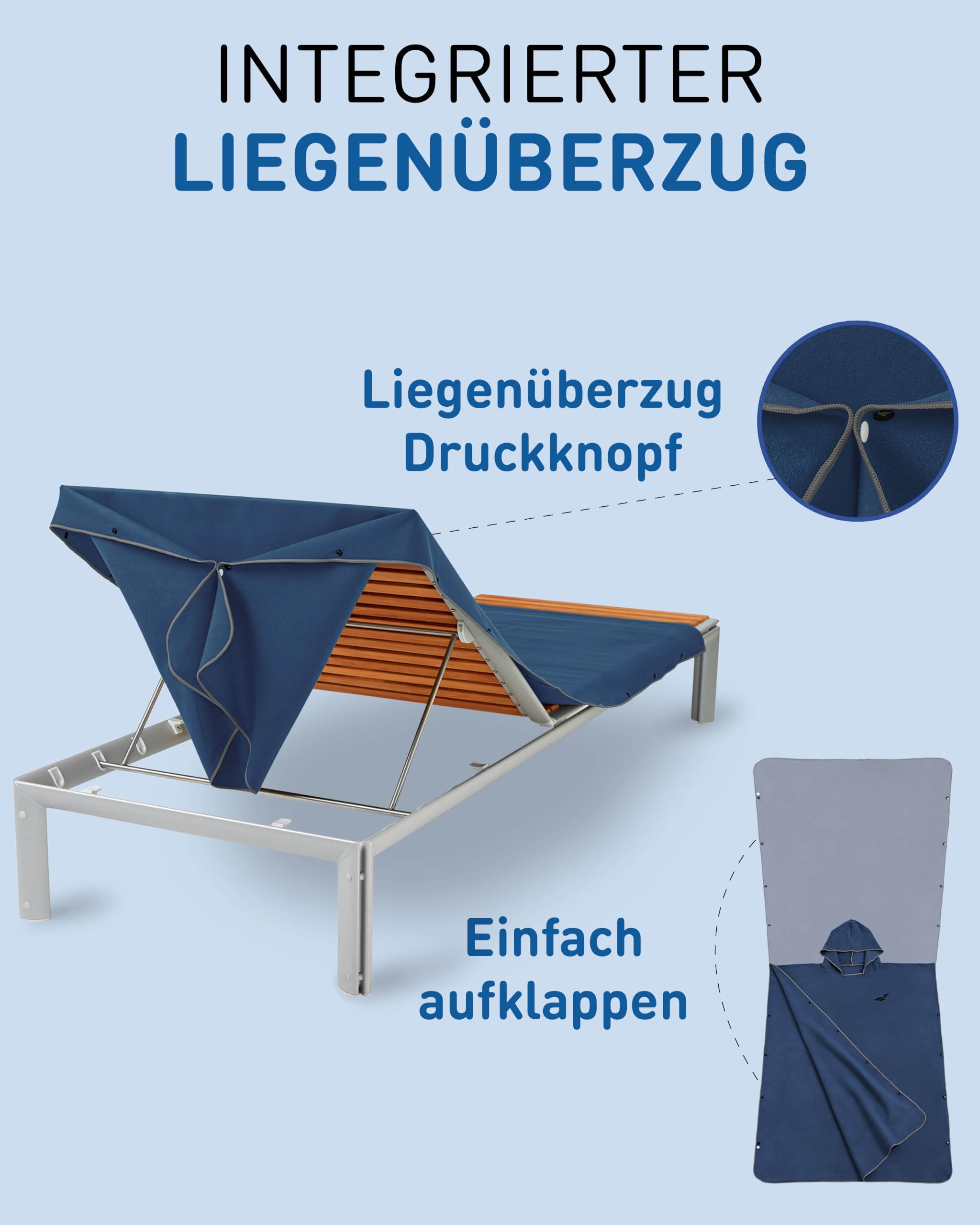 Fit-Flip Strandponcho für Erwachsene mit Kapuze - schnelltrocknend, kompakt und Ultraleicht - Badeponcho aus Mikrofaser für Damen und Herren