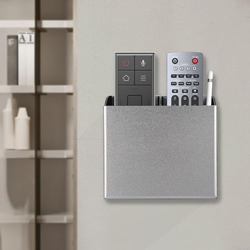Miniatura 7 de IFCASE - Soporte de pared para control remoto, 2 enchufes universal de aluminio, mesa, soporte de pared para teléfono, TV, Roku, control remoto de