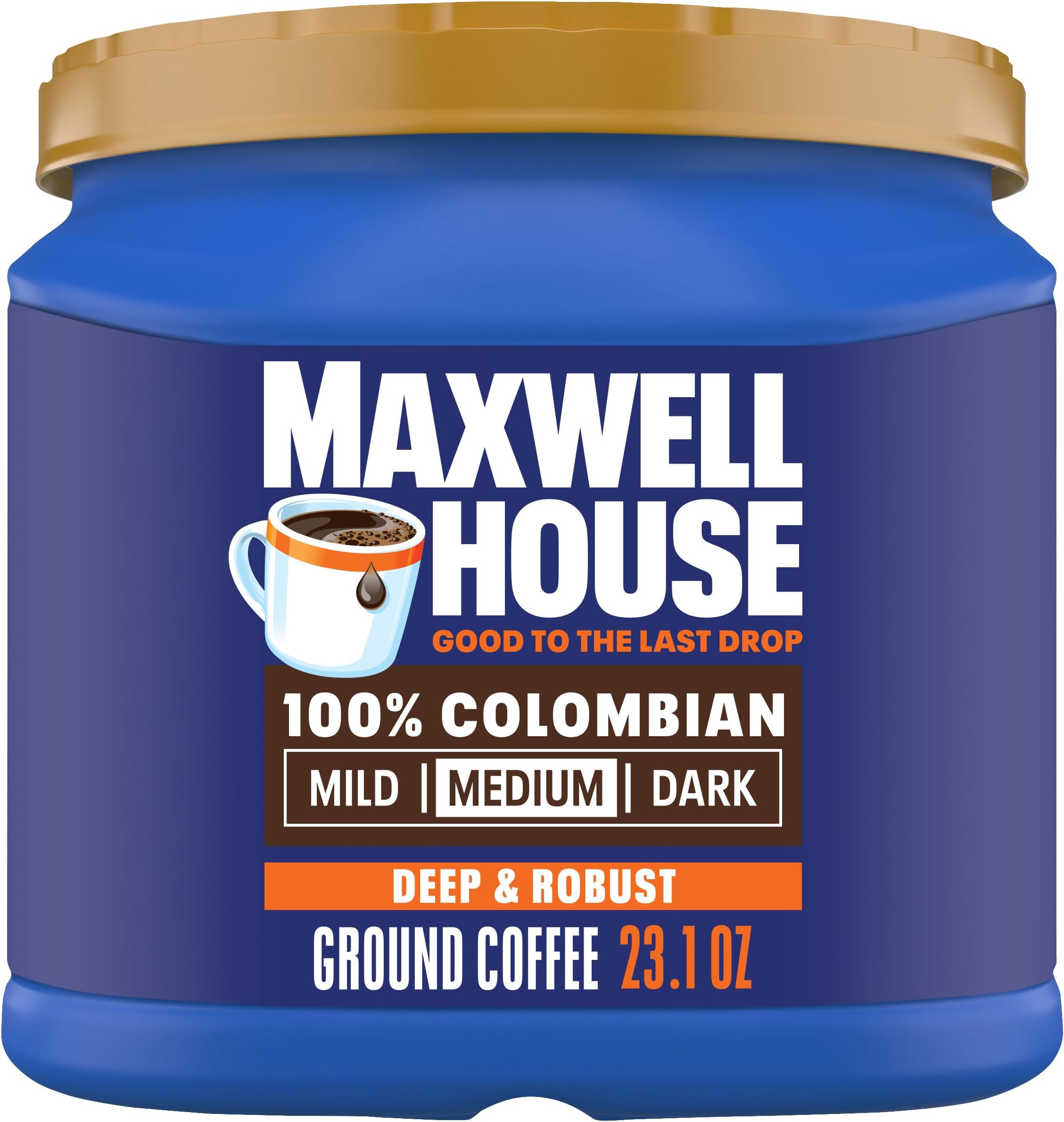 Ground Coffee, 23.1 oz, Medium Roast 100% Colombian