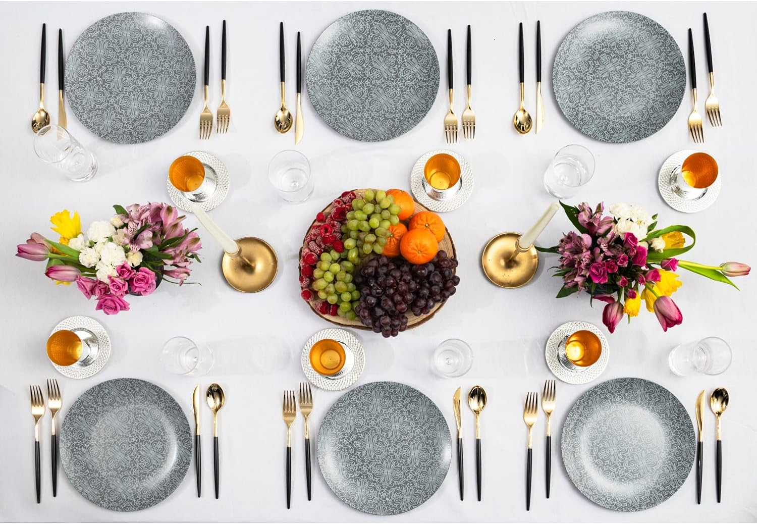 Trendables 120 Pack Two Toned Heavy Duty Plastic Silverware Spoons - Stunning Dual Colored Black And Gold Disposable Plastic Spoons - Disposable Utensils For Wedding Parties And All Occasions