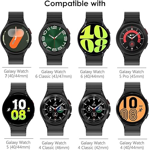 Vista 2 de Wingle Correa de metal para Galaxy Watch Ultra BandsUltra (2025) Samsung Galaxy Watch 7 6 5 4 FE6 Classic5 Pro4 Classic Men 1.732 in 1.575 in 1.850