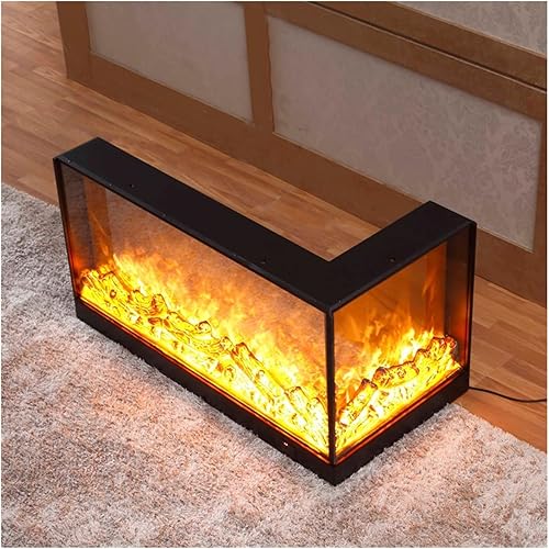 Chimenea eléctrica esquinera en la pared chimenea eléctrica empotrada chimenea eléctrica decorativa con chimenea realista de troncos de llama y