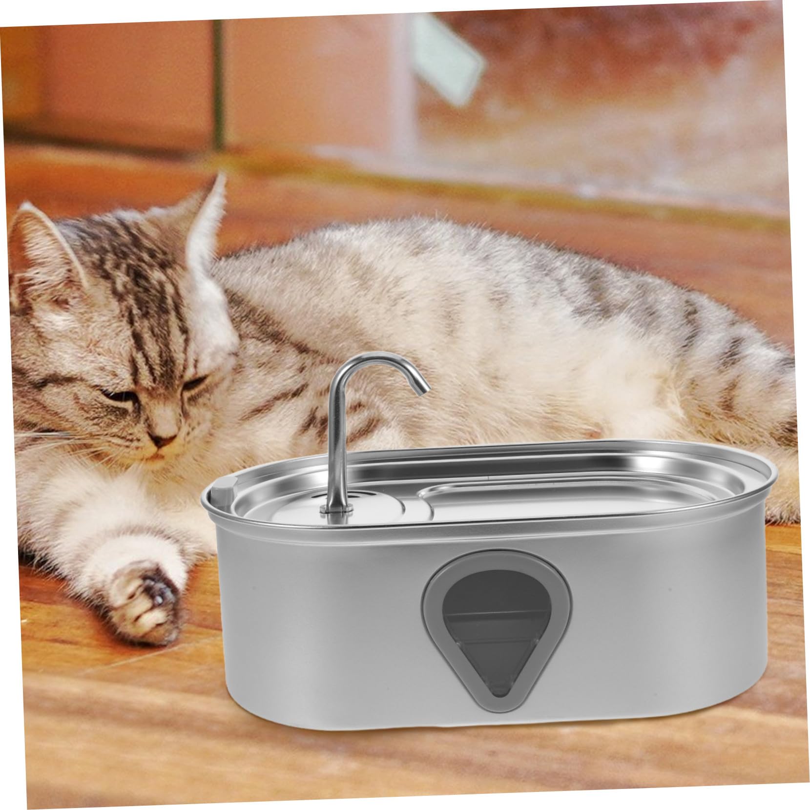 SHINEOFI Fuente De Agua Automática para Mascotas Bebedero De Acero Inoxidable De Interiores para Perros y Gatos Pequeños Dispensador De Agua Recarga Automática por USB