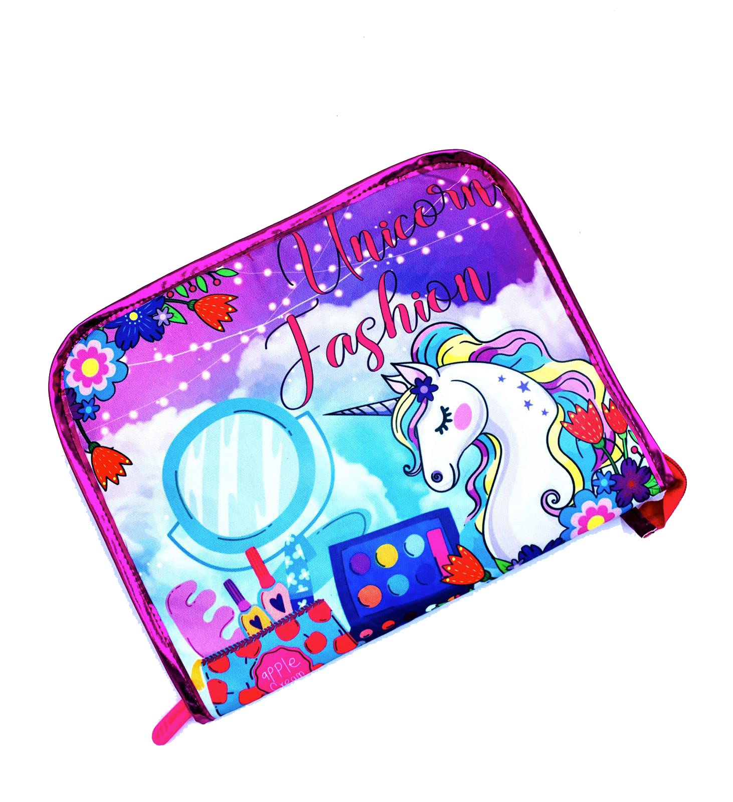 Unicorn Printed Hair Accessories Organizer Pouch – Stylish Clip Storage Bag for Women, Girls, Travel-Friendly Hair Clip, Scrunchie, and Band Organizer Pink-image-24