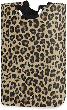 Mnsruu Cheetah Leopard Print Animal Skin Laudry Basket,Waterproof and Foldable Laundry Hamper for Storage Dirty Clothes Toys in Bedroom, Bathroom Dorm Room