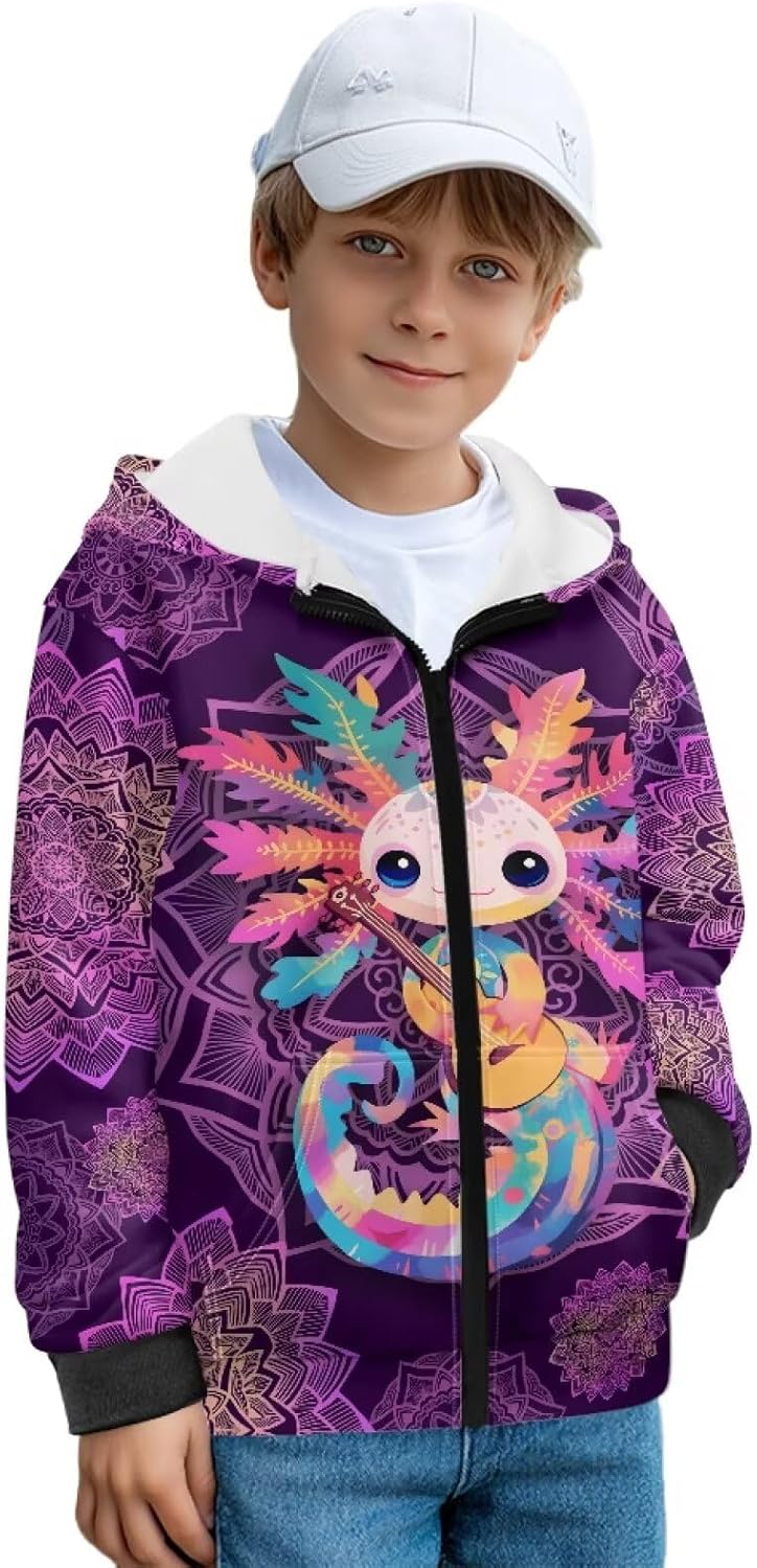 Pensura Kids Zip-Up Hoodies Fluffy Furry Sweatshirt Jackets Long Sleeve Hooded Hoodie