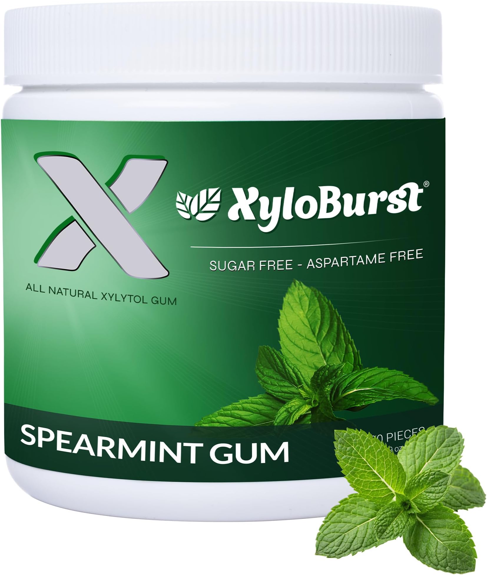 xylitol Gum Spearmint, 100 Count
