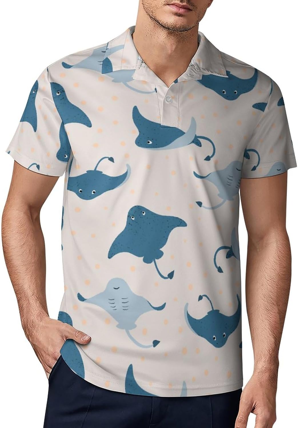 Amazon.com : Sea Life Stingray Fish Classic Polo Shirts for Men Quick ...