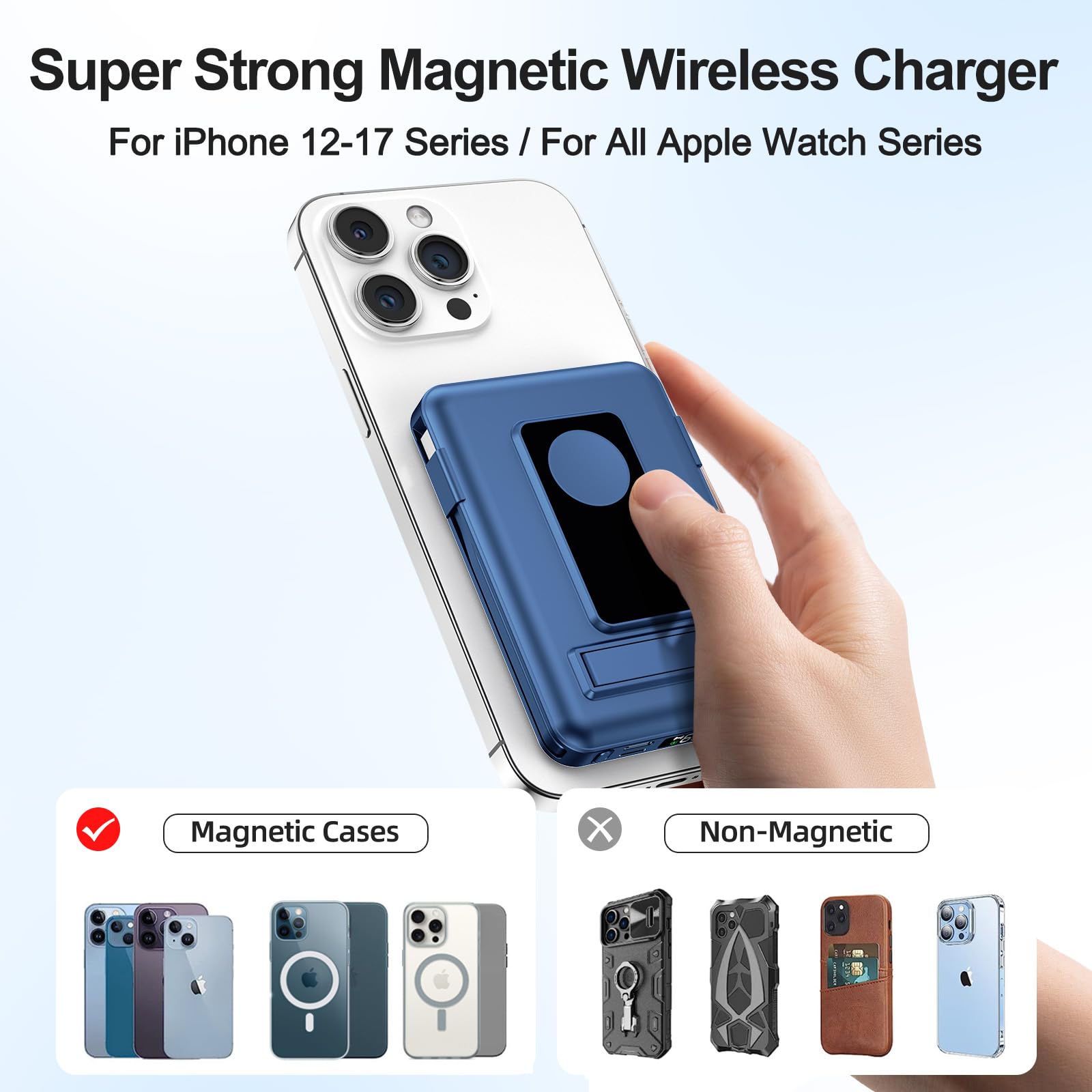 per Magsafe Powerbank, 10000mAh Caricatore Portatile Magnetico Power Bank per iPhone, Ricarica Rapida da 20W Batteria Esterna con Display LED per iPhone Air/17/16/15/14/13/12/Apple Watch