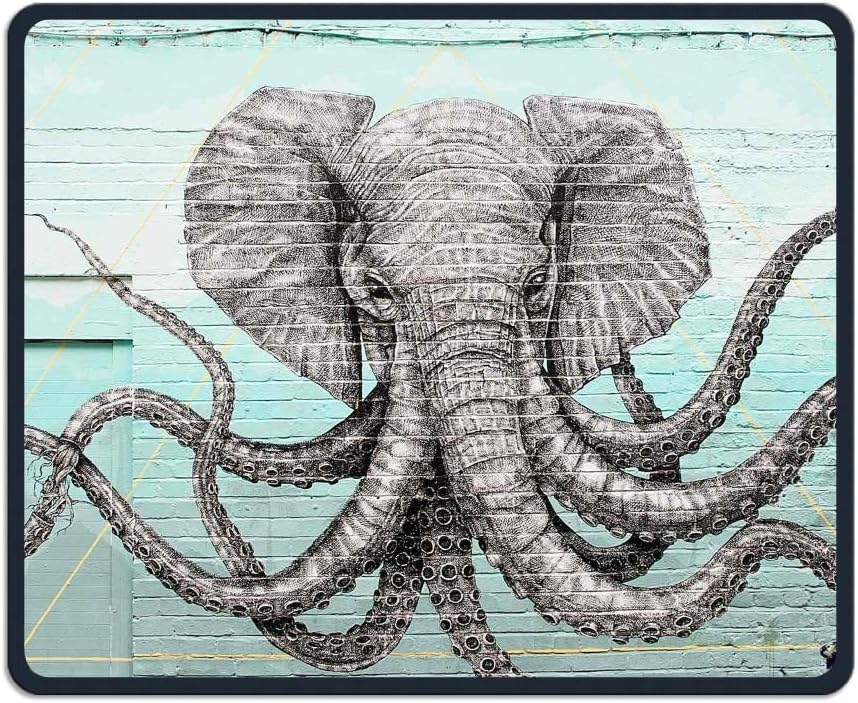YENDOSTEEN Yanteng made Gaming mousemat Mouse Pad Elephant Octopus Art Office Rectangle Non-Slip Rubber Mousepad Vintage Gaming Mouse Mat For Laptops Computer Monitors Tablets Keyboards
