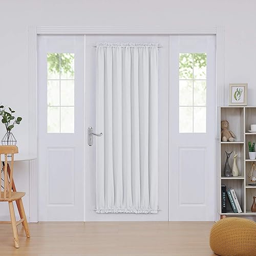 Miniatura 115 de Deconovo Cortina opaca de Navidad para puertas de vidrio y luces laterales, panel de privacidad con aislamiento térmico con doble bolsillo para