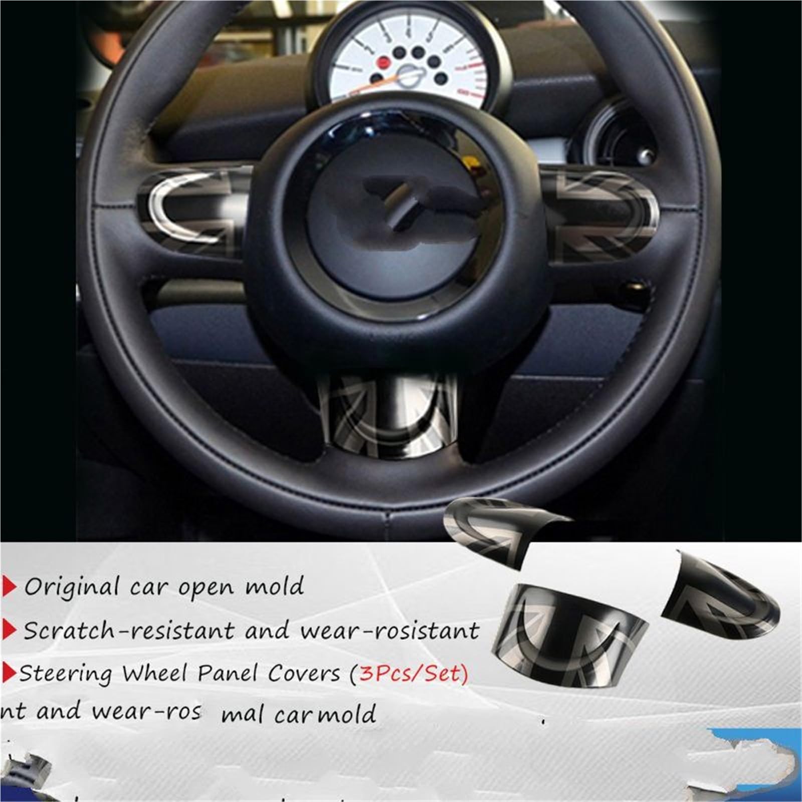 Dla MLNI COOPER R55 R56 R57 R58 R59 R60 R61 czarna flaga Panel kierownicy naklejka na guziki naklejka na pokrywę akcesoria do obudowy(Carbon Pattern A)
